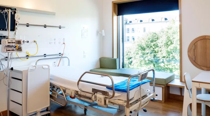 Patientenzimmer im Akutspital des Kinderspitals Zürich