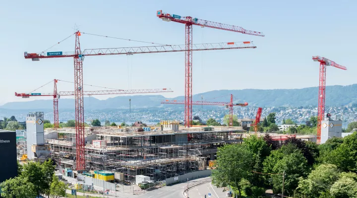 Die Baustelle des neuen Kinderspitals in Zürich-Lengg